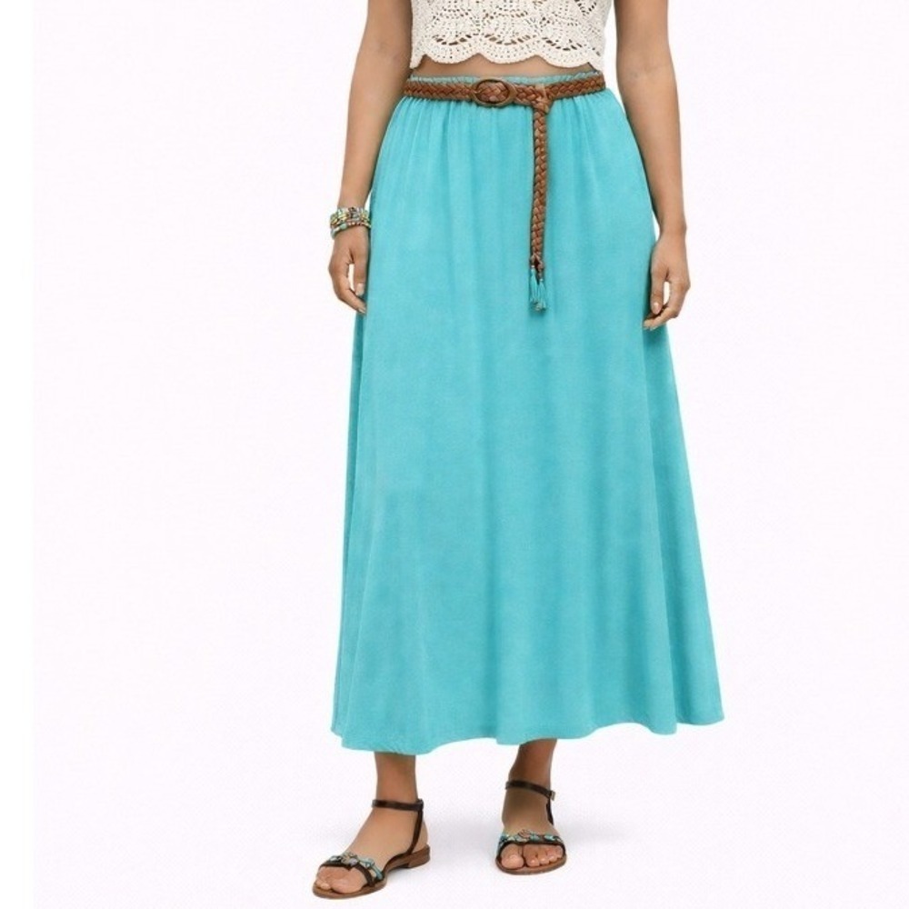 NWT Boho Y2K Indie Lularoe Turquoise Maxi Skirt Flowy Comfortable Size 3XL